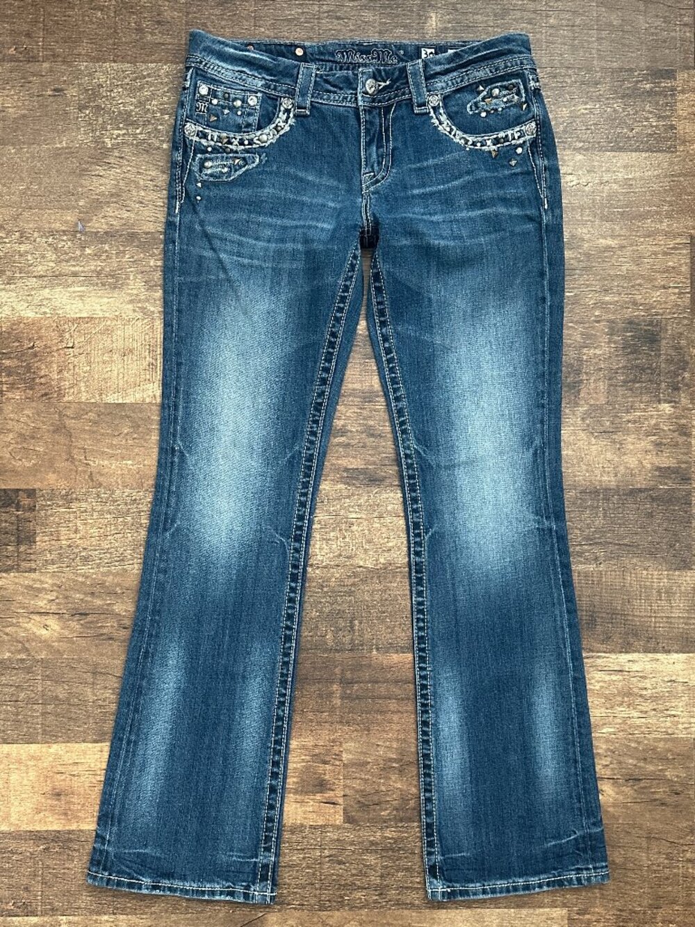 ⭐MISS ME SIGNATURE-RISE BOOT DENIM JEANS in Medium Wash, size 30⭐